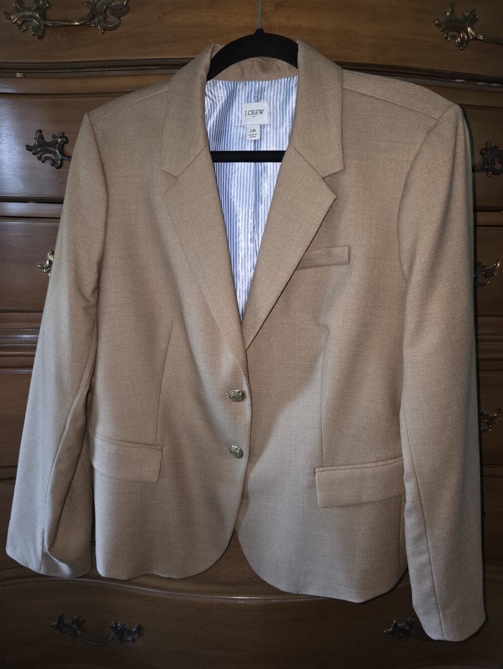 J. Crew Factory "Schoolboy" Women's Blazer, Camel Tan, Size 16